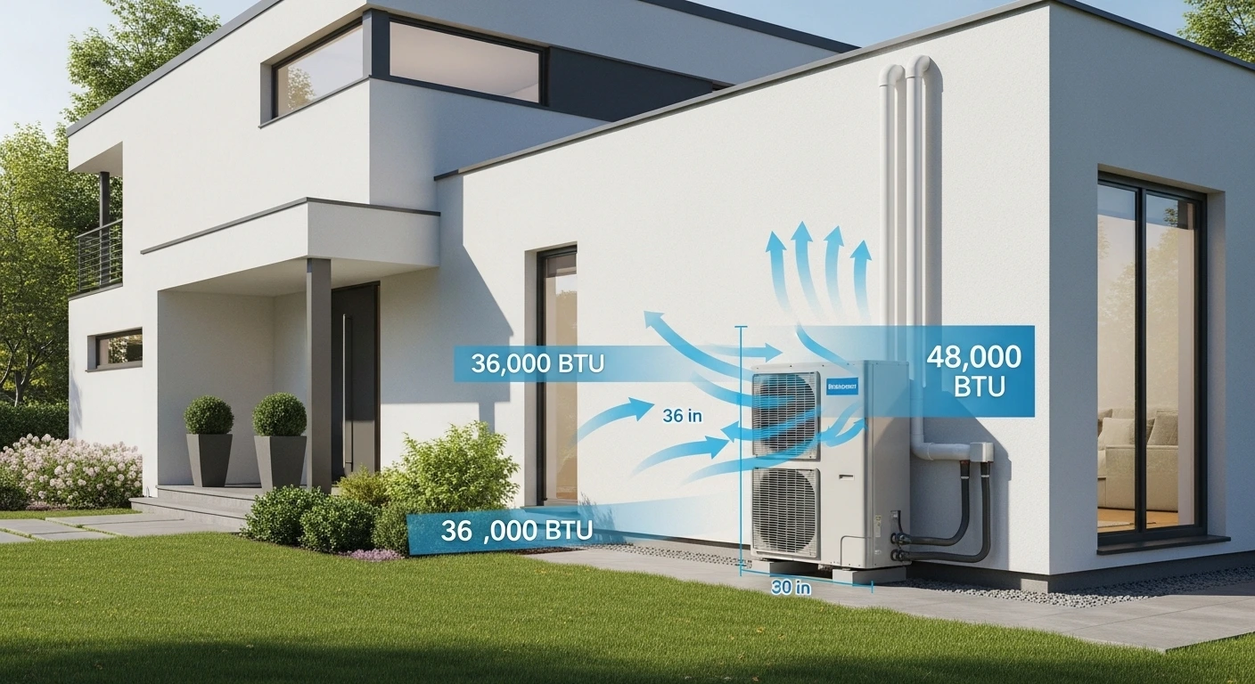 heat pump size